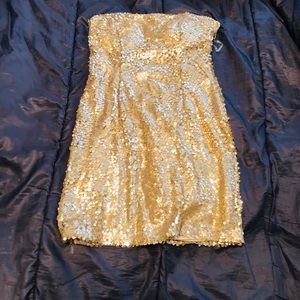 Gold sequin dress size Large worn once